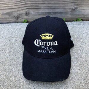 CORONA Extra Mazatlan Hat Men's Baseball Cap Blue Adjustable Cap Wool Blend​​